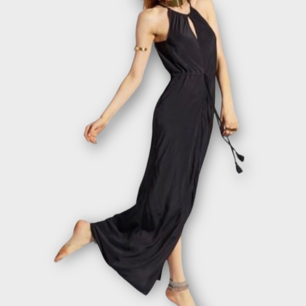 Calypso St. Barth Women’s Bavetta Dress XS Silky Maxi Tassels Beachy Luxury NWT